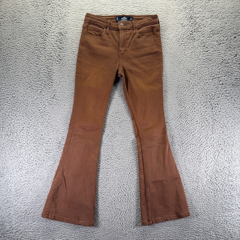 Vintage Hollister Jeans Women's 1 Brown Cotton Denim Flared High Rise Stretch